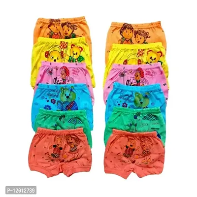 Boys and Girls Multicolor Cartoon Print Pure Cotton Pack of 12 Shorty