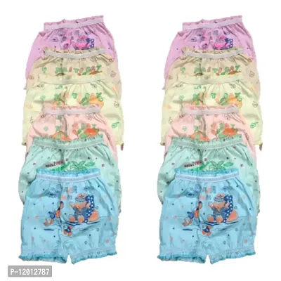 Chote Bache Pack of 12 kids bloomer Light Color Cartoon Print combo pack pure cotton-thumb0
