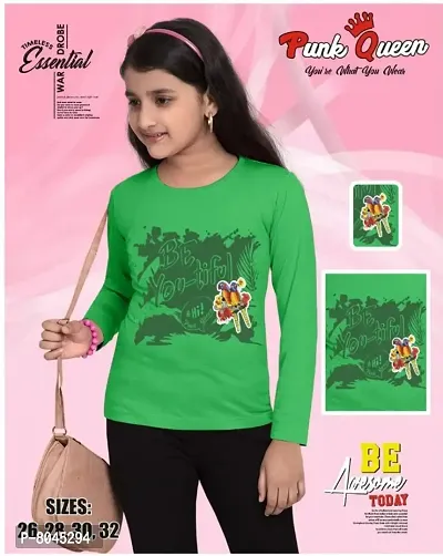 Stylish Fancy Cotton Attractive With Printed T-Shirt For Girls-thumb0