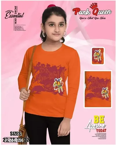 Stylish Fancy Cotton Attractive With Printed T-Shirt For Girls-thumb0