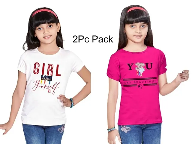 Fancy Cotton Printed T-shirts for Women Pack of 2