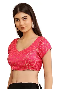 Stylish Pink Padded Brocade Blouse for Women-thumb3