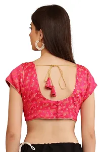 Stylish Pink Padded Brocade Blouse for Women-thumb4