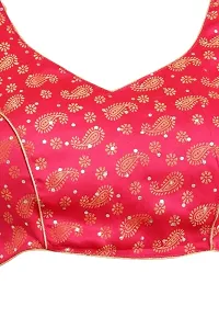 Stylish Pink Padded Brocade Blouse for Women-thumb2