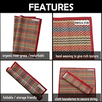 Montelal Store Handmade Korai Pai Kusha Grass Pooja Aasan Sitting Floor Mats Red -Set of 2 Pcs-thumb2