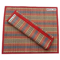 Montelal Store Handmade Korai Pai Kusha Grass Pooja Aasan Sitting Floor Mats Red -Set of 2 Pcs-thumb4