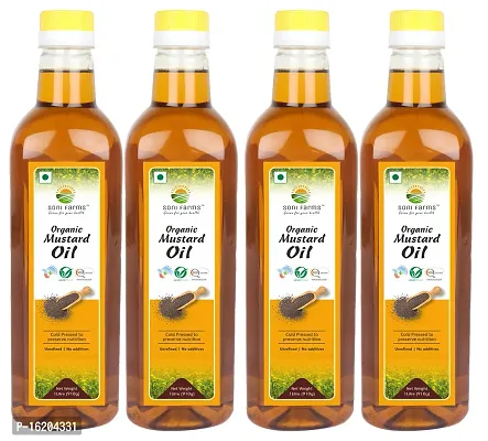 SoNi Farms - Organic Mustard Oil (Cold Pressed) - 4 Ltr