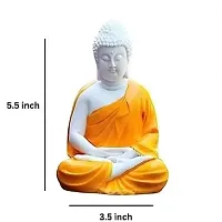 Meditation Gautam Buddha Showpiece (Orange, 5.5-Inch) Pack of 1-thumb3