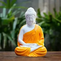 Meditation Gautam Buddha Showpiece (Orange, 5.5-Inch) Pack of 1-thumb4