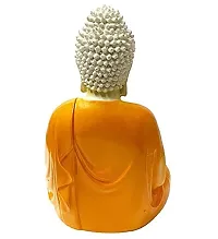 Meditation Gautam Buddha Showpiece (Orange, 5.5-Inch) Pack of 1-thumb1