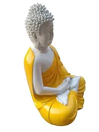 Meditation Gautam Buddha Showpiece (Orange, 5.5-Inch) Pack of 1-thumb2