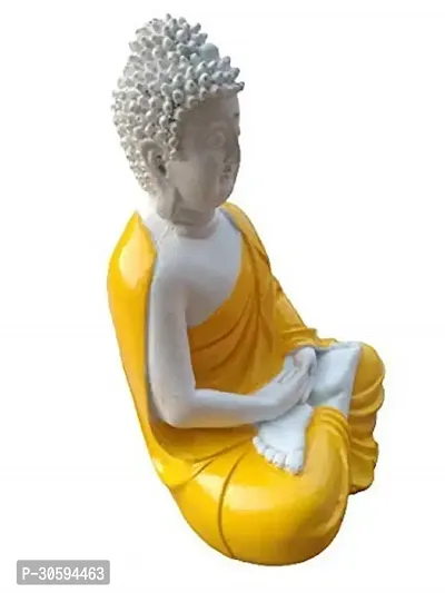 Meditation Gautam Buddha Showpiece (Orange, 5.5-Inch) Pack of 1-thumb3