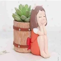 Cute Beautiful Pack of 1 Basket Girls Succulent Planter Pots Without Plant-thumb4