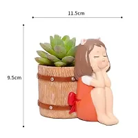 Cute Beautiful Pack of 1 Basket Girls Succulent Planter Pots Without Plant-thumb2