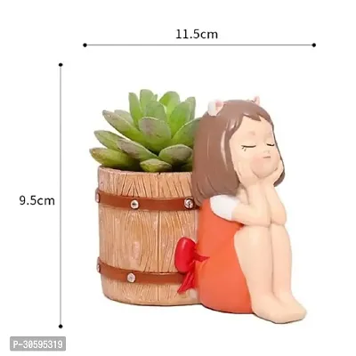 Cute Beautiful Pack of 1 Basket Girls Succulent Planter Pots Without Plant-thumb3