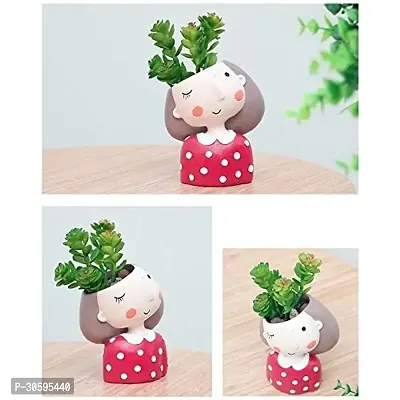 Cute Pack of 1 Face Girl, Succulent Planter Pot-thumb4