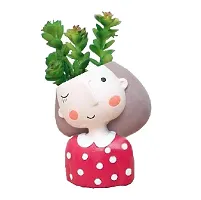 Cute Pack of 1 Face Girl, Succulent Planter Pot-thumb1