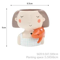 Cute Pack of 1 Face Girl Planter Pot without Plants-thumb3