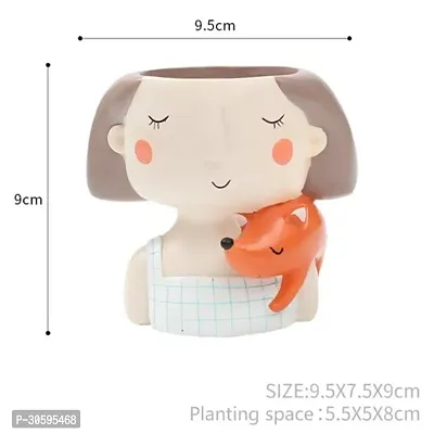 Cute Pack of 1 Face Girl Planter Pot without Plants-thumb4