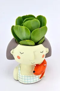 Cute Pack of 1 Face Girl Planter Pot without Plants-thumb4