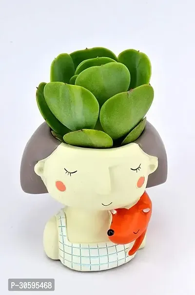 Cute Pack of 1 Face Girl Planter Pot without Plants-thumb5