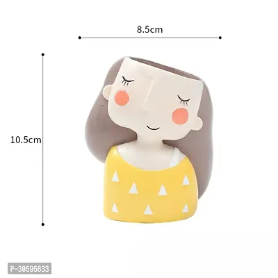 Cute Pack of 1 Face Girl Planter Pot without Plants-thumb4