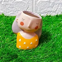 Cute Pack of 1 Face Girl Planter Pot without Plants-thumb4