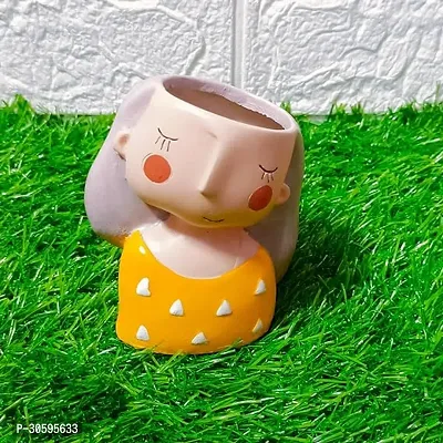 Cute Pack of 1 Face Girl Planter Pot without Plants-thumb5