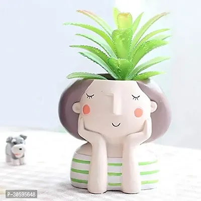 Cute Pack of 1 Face Girl Planter Pot without Plants