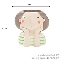 Cute Pack of 1 Face Girl Planter Pot without Plants-thumb3