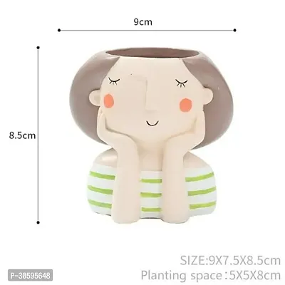 Cute Pack of 1 Face Girl Planter Pot without Plants-thumb4