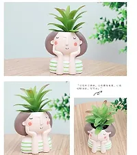 Cute Pack of 1 Face Girl Planter Pot without Plants-thumb4