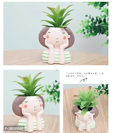 Cute Pack of 1 Face Girl Planter Pot without Plants-thumb5