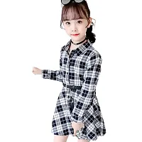 Classic Cotton Blend Checked Frock for Kids Girls-thumb1