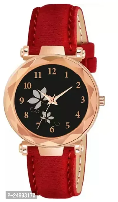 Stylish Red Rubber Analog Watches For Women-thumb0