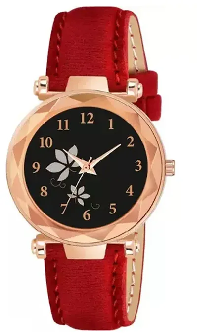 Bird And Leaf Classic Design Dial Leather Strap Analog Watch For Girls/Women