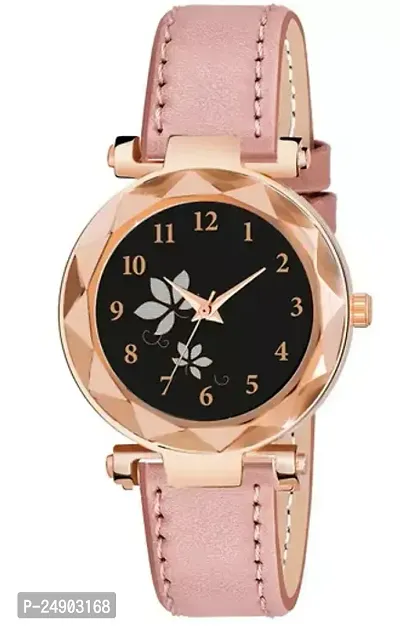 Stylish Peach Rubber Analog Watches For Women-thumb0