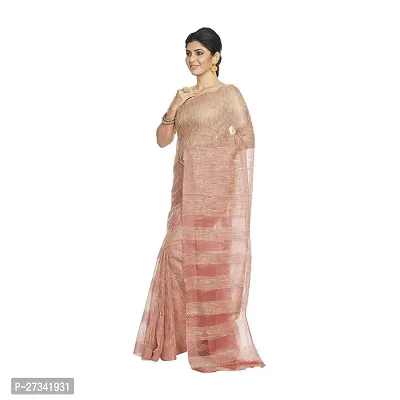 Stylish Peach Art Silk Saree without Blouse piece For Women-thumb0