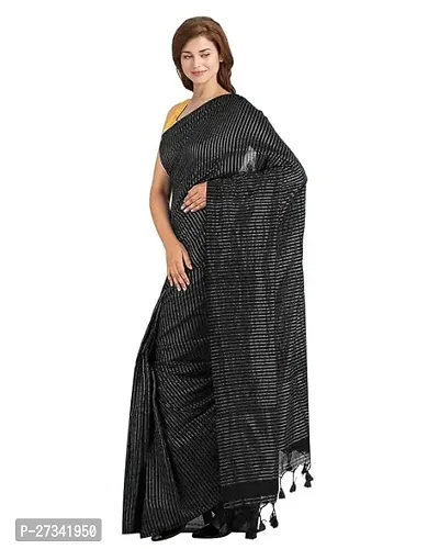 Stylish Black Art Silk Saree without Blouse piece For Women-thumb3