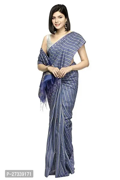 Designer Grey Cotton Silk Saree Without Blouse Piece For Women-thumb0