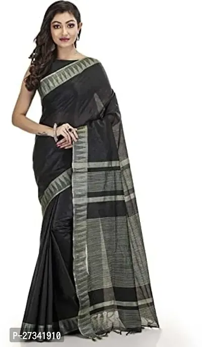 Stylish Black Art Silk Saree without Blouse piece For Women-thumb0