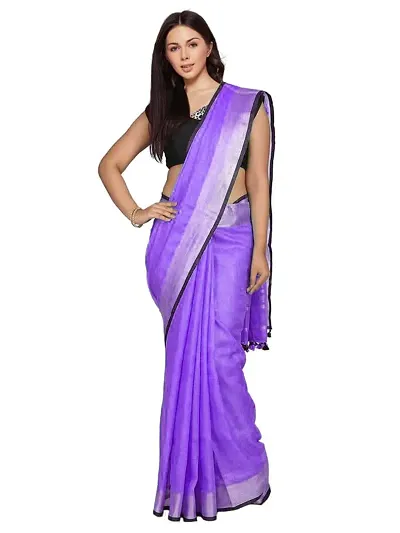 Designer Linen Saree Without Blouse Piece For Women