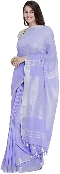 Designer Lavender Cotton Saree Without Blouse Piece For Women-thumb1