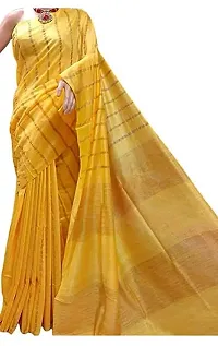 Designer Mustard Cotton Silk Saree Without Blouse Piece For Women-thumb2