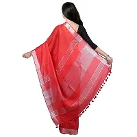 Stylish Red Cotton Saree without Blouse piece For Women-thumb2