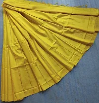 Designer Mustard Cotton Silk Saree Without Blouse Piece For Women-thumb3