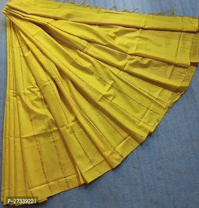 Designer Mustard Cotton Silk Saree Without Blouse Piece For Women-thumb4