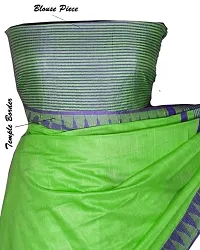 Stylish Green Art Silk Cotton Saree without Blouse piece For Women-thumb2