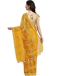 Designer Yellow Cotton Silk Saree Without Blouse Piece For Women-thumb1