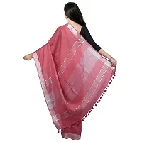 Designer Peach Cotton Saree Without Blouse Piece For Women-thumb2